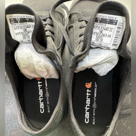 Carhartt Detroit Low Nano Toe work Shoe Sneaker Men’s Sz 8 Black Canvas new - Picture 12 of 13